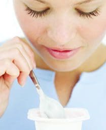 lady eating yogurt