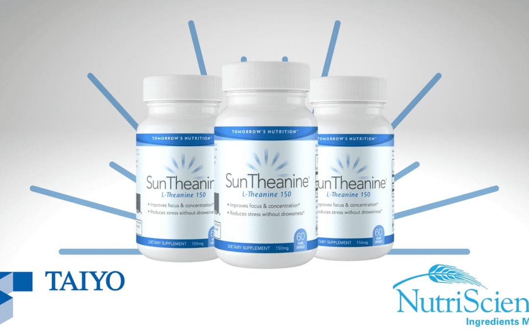 Three bottles of Suntheanine Nutritional Supplements