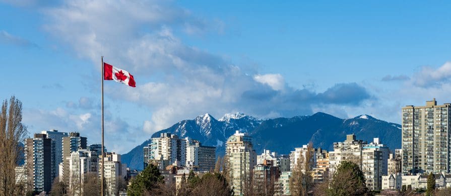 Vancouver City downtown condominium apartment skyline panorama view.